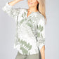 Khaki Palm Print Blouse