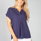 Navy Polka Dot Blouse