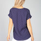 Navy Polka Dot Blouse