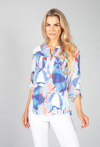 Multi Abstract Stripe Blouse