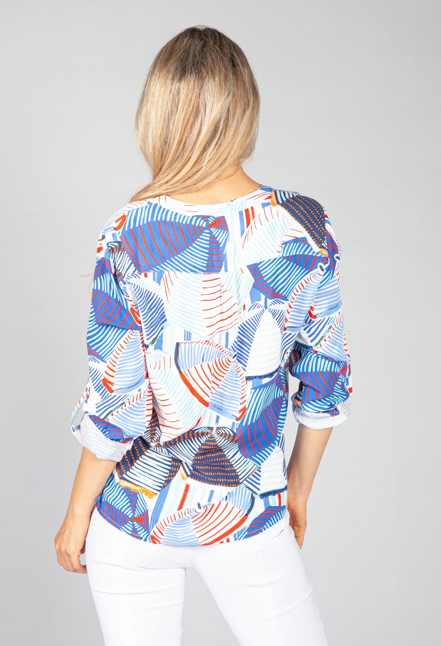 Multi Abstract Stripe Blouse