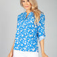 Bright Blue Floral Pop Blouse