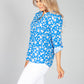 Bright Blue Floral Pop Blouse