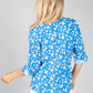 Bright Blue Floral Pop Blouse