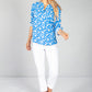 Bright Blue Floral Pop Blouse