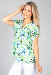 Lime Palm Print Blouse