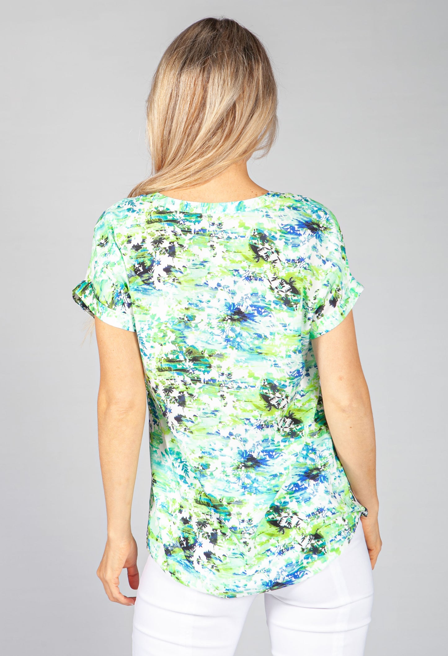 Lime Palm Print Blouse