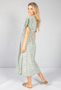 Sage Swirl Print Dress