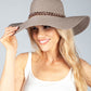 Taupe Sun Hat with Gold Chain