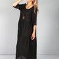 Black Summer Linen Maxi Dress