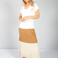 Cream Colour Block Maxi Dress