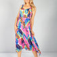 Pink Tropics Print Button Bodice Dress