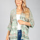 Green Geometric Kimono Style Cardigan