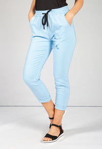 Rolled Cuff Sky Blue Joggers