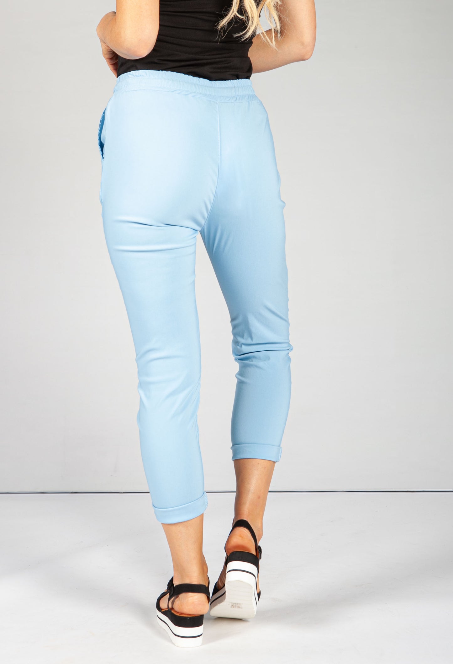 Rolled Cuff Sky Blue Joggers