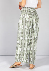 Light Khaki Abstract Print Trousers