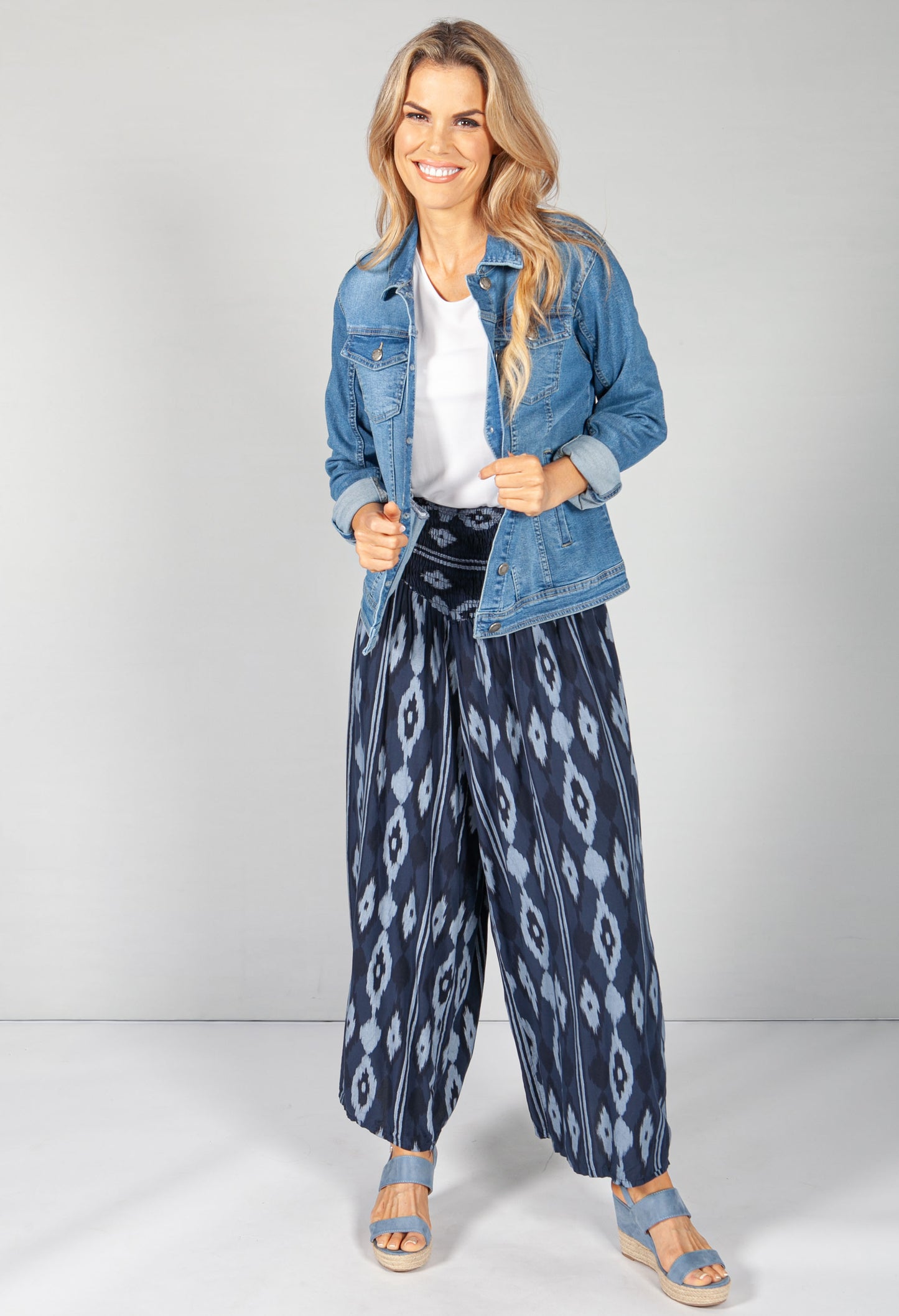 Night Navy Abstract Print Trousers