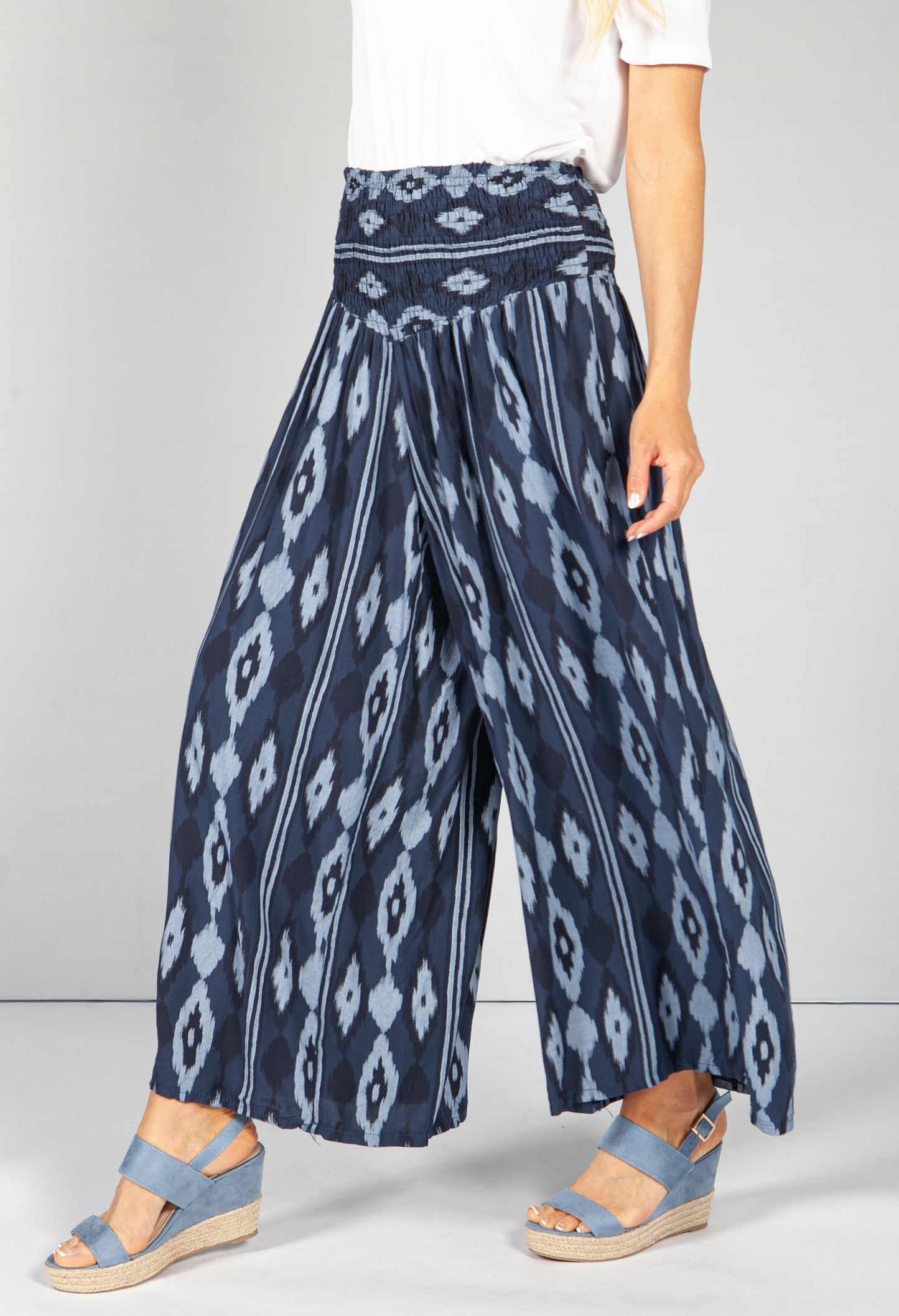 Night Navy Abstract Print Trousers