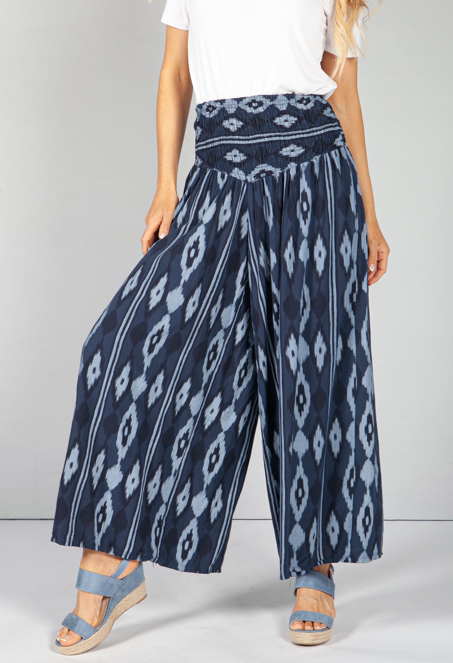 Night Navy Abstract Print Trousers