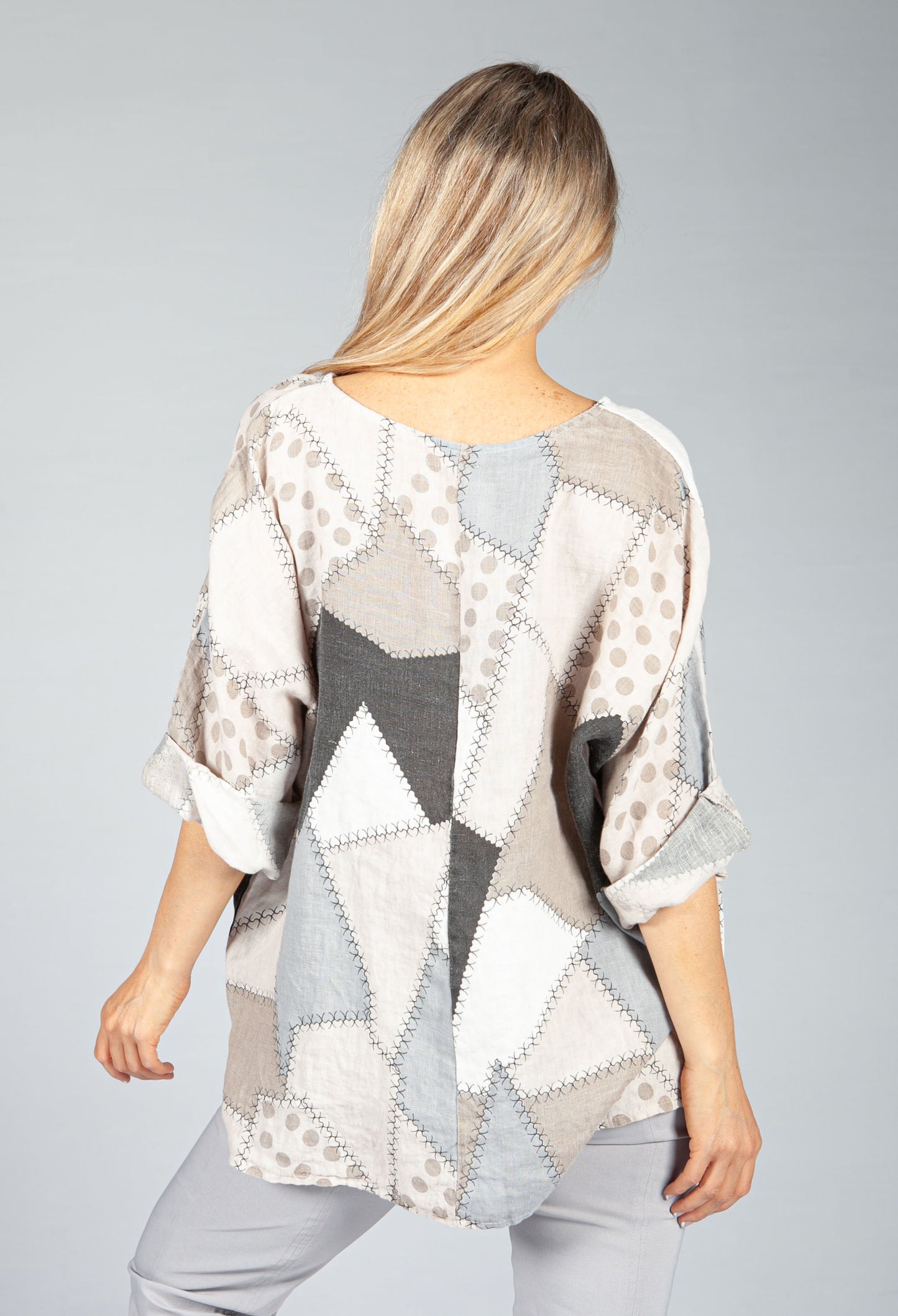 Stone Patchwork Print Top