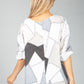 White Patchwork Print Top