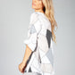 White Patchwork Print Top