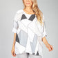 White Patchwork Print Top