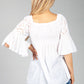 White Embroidered Peasant Blouse-1