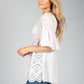 Stone Embroidered Peasant Blouse