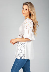 Stone Embroidered Peasant Blouse