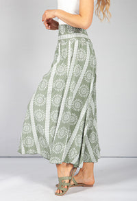 Summer Burst Print Trousers in Sage