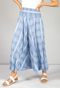 Summer Burst Print Trousers in Blue