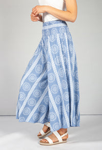 Summer Burst Print Trousers in Blue