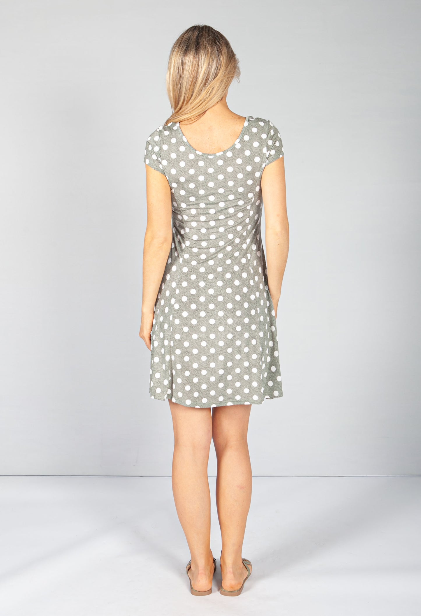 Light Khaki Polka Dot Dress