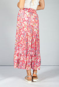 Vintage Floral Skirt in Fuchsia