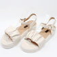 Beige Ruffle Strap Sandal