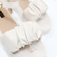 Beige Ruffle Strap Sandal