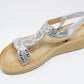 Silver Diamante Glittered Sandal