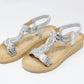 Silver Diamante Glittered Sandal