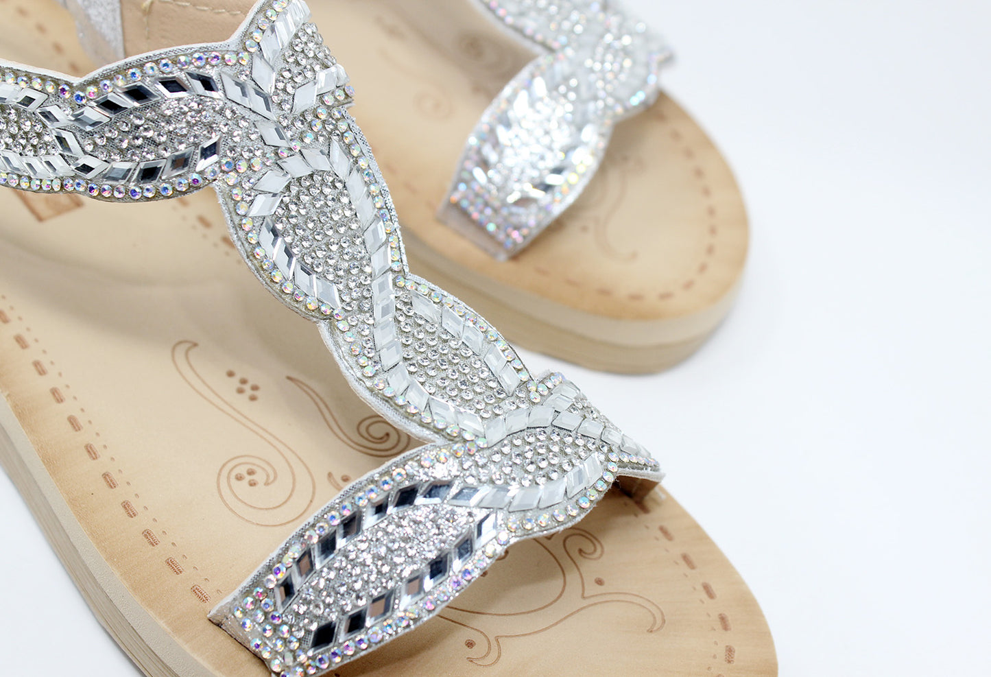 Silver Diamante Glittered Sandal