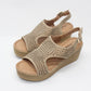 Warm Beige Sling Back Peep-Toe Sandal