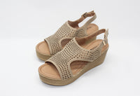 Warm Beige Sling Back Peep-Toe Sandal