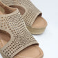 Warm Beige Sling Back Peep-Toe Sandal