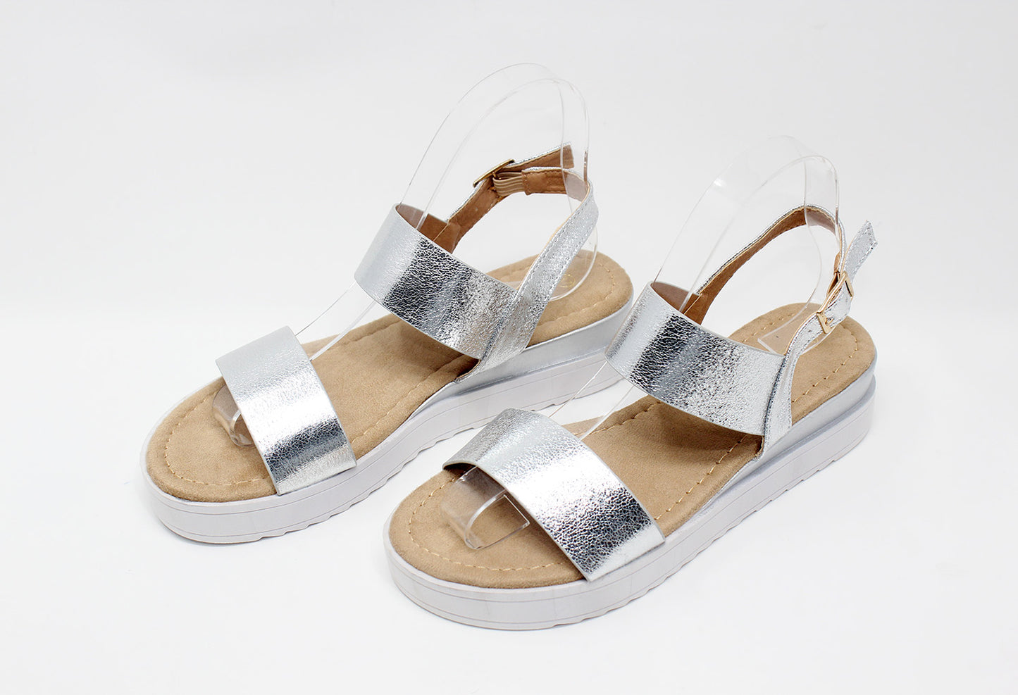 Silver Double Strap Sandal