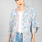 Paisley Kimono Style Cardigan in Baby Blue