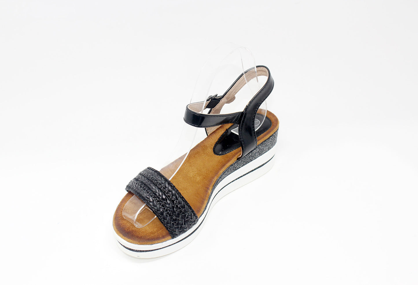 Black Wedge Sandal-1