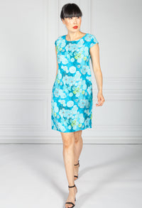 Linen Dress in Blue Floral