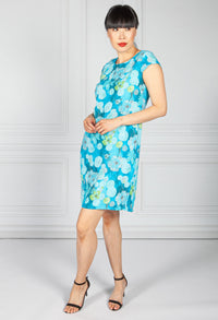 Linen Dress in Blue Floral