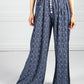 Deep Navy Mini Bloom Wide Leg Trousers