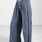 Deep Navy Mini Bloom Wide Leg Trousers